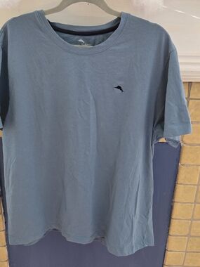 Tommy Bahama Men's Crewneck Tee in Slate Blue with Dolphin Logo